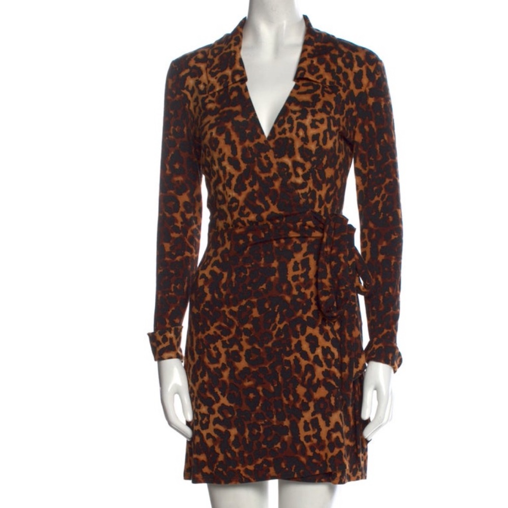 Reformation Leopard wrap dress